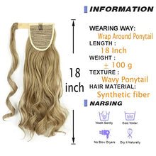 Load image into Gallery viewer, Ponytail Extensions Wrap Around Ponytail Hair Extension for Women 18&quot; Curly Wavy Ponytail Extension Synthetic Clip in Ponytail Hairpiece
