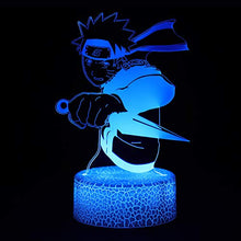 Load image into Gallery viewer, 3D Illusion Anime Night Light , 3 Patterns （Uchiha Itachi/Uzumaki Naruto/Kakashi）16 Colors Naruto Lamp with Remote &amp; Touch Switch , Festival Birthday Gifts for Boys and Girls
