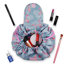 Load image into Gallery viewer, Portable Lazy Drawstring Makeup Bag Travel Cosmetic Pouch Toiletry Organizer Waterproof Large for Women and Girls (A-Flamingo)
