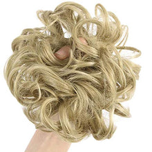 Load image into Gallery viewer, 1PC Wavy Curly Messy Hair Bun Extensions Scrunchie Hair Bun Updo Hairpiece Hair Ribbon Ponytail Hair Extensions For Female Girls(Ash Blonde)
