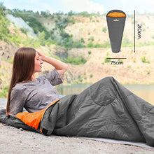 Load image into Gallery viewer, Milestone Camping 27000 Grey &amp; Orange Single Mummy Sleeping Bag / Comfortable and Portable / Carry Sack / Water Resistant / 2 Season

