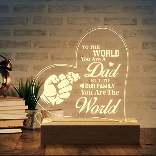 Tulolvae Fathers Day Birthday Gifts - Night Light Dad Gifts - 15*17.5cm Bedside Lamp Gifts for Dad, Dad Birthday Gifts from Daughter Son, Dad Gifts for Christmas, Fathers Day Gift Presents