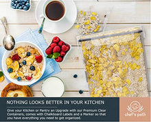 Load image into Gallery viewer, Cereal Container Storage Set - Airtight Food Storage Containers, 8 Labels, Spoon Set &amp; Pen, Great for Flour - BPA-Free Dispenser Keepers (4L) - Chef's Path
