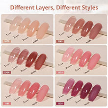 Load image into Gallery viewer, GAOY Summer Jelly Gel Nail Polish Set of 6 Colors Including Red Pink Nude Gel Polish Kit UV LED Soak Off Nail Polish Home DIY Manicure Nail Salon Varnish
