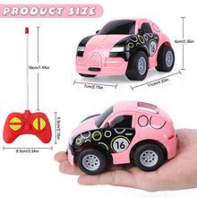 Load image into Gallery viewer, Pink Remote Control Car Girls Mini RC Car Toys for 2 3 4-6 Year Olds Kids My First Remote Control Cars with Light for Baby Birthday Gifts
