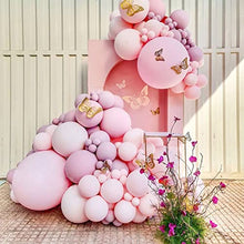 Load image into Gallery viewer, Pink Purple Balloon Garland Arch Kit, 180pcs Pastel Butterfly Stickers Baby Shower Decorations for Girl Birthday Party Bridal Shower Bachelorette Engagement Party Decorations
