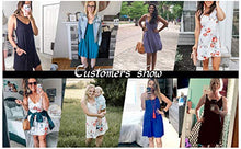 Load image into Gallery viewer, MISFAY Beach Dress for Women Summer Casual Swing Dress V Neck Spaghetti Strap Cover Up with Pockets Blue Plantain M

