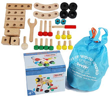 Load image into Gallery viewer, TOWO Wooden Nuts and Bolts set Building Blocks Construction Kit 31 Pieces Travel Toy- Model Building Tool Kits for Kids - Wooden toys Building Tools for 4 years old
