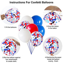 Load image into Gallery viewer, 50PCS Red White Blue Balloons,Latex Confetti Balloons for Queen&#39;s Platinum Jubilee Party Union Jack Celebration Graduation Anniversary Men Women Birthday Party,Baby Shower,Wedding Decorations
