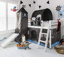 Load image into Gallery viewer, Noa and Nani - Midsleeper Cabin Bed with Slide and Pirate Hideaway Tent, Tower and Tunnel - (White)
