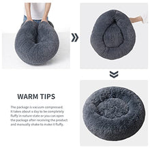 Load image into Gallery viewer, YOJOGEE Calming Donut Dog Bed for Medium Small Dogs Cats, Fluffy Anti Anxiety Dog Beds Washable Puppy Bed Non-Slip Plush Cuddler Warming Round Faux Fur Pet Bed
