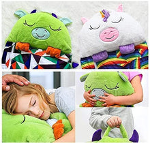 Load image into Gallery viewer, KIAOPE Kids Sleeping Bag with Pillow, Comfortable Soft Kids Sleeping Bag, 2 In 1 Foldable Sleeping Bag, Perfect for Kids Camping and Sleeping (54 x 20 inch, green)
