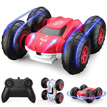 Load image into Gallery viewer, Remote Control Cars - GizmoVine Flip Stunt Rally Car - 2.4GHz 2 in 1 Reversible Design 360° Spins RC Car - RC Stunt Vehicle for Kids Age 6-12, Cool Stunts, Tricks, LED Headlight, AAA Battery Powered
