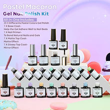 Load image into Gallery viewer, Modelones 24 Pcs Pastel Gel Nail Polish Kit- 20 Colors Spring Summer Macaron Collection Gel Nail Polish Set with Nail Primer Glossy/Matte Top Base Coat Soak Off LED Easter Nail Art Manicure DIY Salon
