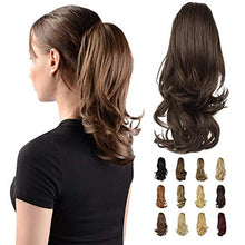 Load image into Gallery viewer, Sofeiyan 13&quot; Ponytail Extension Long Curly Ponytail Clip in Claw Hair Extension Natural Looking Synthetic Hairpiece for Women,Medium Brown &amp; Light Auburn Mixed
