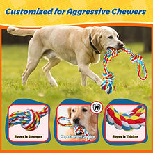Load image into Gallery viewer, XL Dog Rope Toys for Aggressive Chewers - Set of 2 Heavy Duty XL Dog Rope Toy for Large Breed Puppy- 100% Cotton Strong, Sturdy Rope - Medium and Large Dogs for Chewing, Teething, Tug of War
