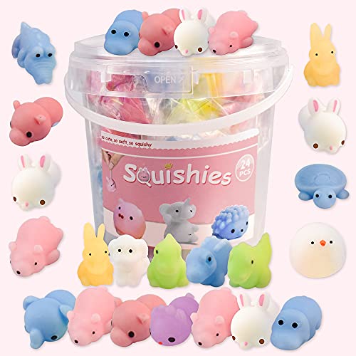 Auckpure Mochi Squishy Toys - 24 Pcs Random Toy Animals - Mini Squishy ...