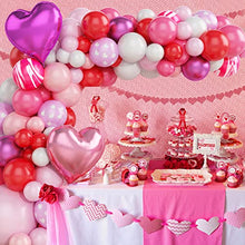 Load image into Gallery viewer, Pink Balloon Arch Kit, Rose Gold Balloon Arch Kit, Pastel Balloon Arch Kit, Pink Balloons and Heart Foil Balloons for Girls Baby Shower Valentine Wedding Birthday Decoration
