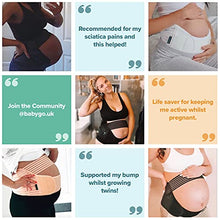 Load image into Gallery viewer, BABYGO 4 in 1 Pregnancy Support Belt Maternity &amp; Postpartum Band - Relieve Back, Pelvic, Hip Pain, SPD &amp; PGP &gt;&gt; inc Free 40 Page Pregnancy Book for Birth Preparation, Labour &amp; Recovery &gt;&gt; M Black
