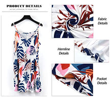 Load image into Gallery viewer, MISFAY Beach Dress for Women Summer Casual Swing Dress V Neck Spaghetti Strap Cover Up with Pockets Blue Plantain M
