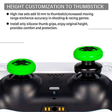 Load image into Gallery viewer, Playrealm FPS Thumbstick Extender &amp; 3D Texture Rubber Silicone Grip Cover 2 Sets for PS5 Dualsenese &amp; PS4 Controller (BioH Green)
