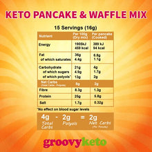 Load image into Gallery viewer, Groovy Keto Pancake &amp; Waffle Mix | Low Carb | Keto Friendly | Sugar Free - Great alternative to Sweet American Style Pancakes - No Added Sugar, Diabetic Friendly, High Protein &amp; Fibre - 240g pouch
