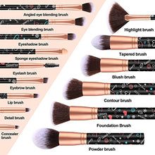 Load image into Gallery viewer, Makeup Brushes DUAIU 15Pcs Makeup Brush Set Premium Synthetic Bristles for Foundation Makeup Blusher Concealer Lip Eye Make Up Brush Set With Unique Snowflake Heart Luck Land Brush Handle
