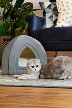 Load image into Gallery viewer, BEDSURE Cat Cave Bed Igloo - Small Cat Tent Bed House with Removable Washable Cushion Pillow Foldable Portable Pet Bed, Light Grey, 35x35x38cm
