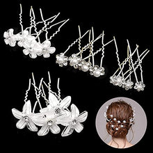 Load image into Gallery viewer, Flower Hair Clips, Bridal Hair Pins Pearl Hair Grips Crystal Hair Accessories for Wedding Women Girls Bridesmaid (20pcs)
