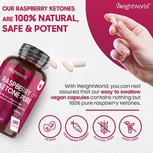 Load image into Gallery viewer, Pure Raspberry Ketones 1200mg - 180 Vegan Capsules (6 Month Supply) - Max Strength Raspberry Ketones Supplement - Suits Low Carb &amp; Keto Diet -Better Absorption Than Tablet - 100% Natural - UK Made

