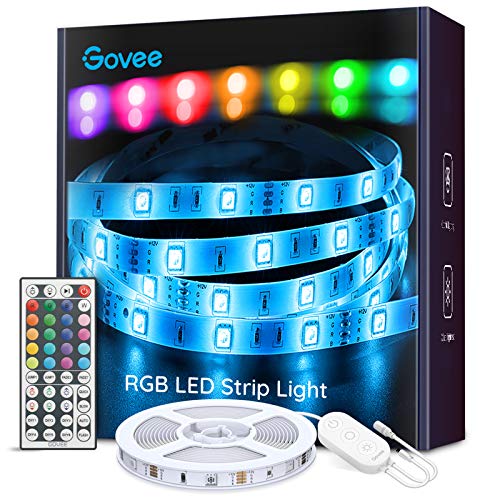 Govee LED Strip Lights 5m RGB Colour Changing Led Lights for Bedroom, LED Lights Strip with Remote and Control Box, Living Room TV Kitchen DIY Decoration