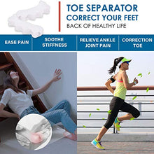 Load image into Gallery viewer, 4Pcs Toe Separator Gel Toe Straightener Corrector, Bunion Corrector for Hammar Overlapping Toes, Foot Splint Stretcher Spacer Spreader Hallux Valgus Tailors Claw, Crooked Toes Yogis Dancers or Runners
