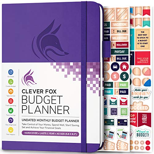 Clever Fox Budget Planner - Expense Tracker Notebook. Monthly Budgeting Journal, Finance Planner & Accounts Book to Take Control of Your Money. Undated - Start Anytime. A5 Size, Purple Hardcover