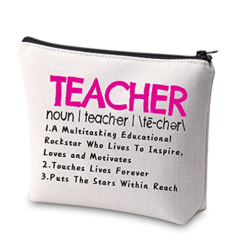 Teacher Definition Makeup Bag Funny Teacher Gift Teacher Appreciation Gifts for Women Teacher Bag Teacher Pencil Pouch Travel Toiletry Bag Gift(Stars Within Reach )