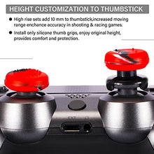 Load image into Gallery viewer, Playrealm FPS Thumbstick Extender &amp; 3D Texture Rubber Silicone Grip Cover 2 Sets for PS5 Dualsenese &amp; PS4 Controller (Camouflage Red)
