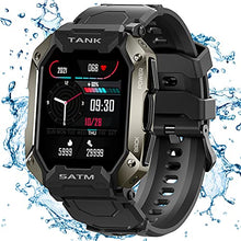 Load image into Gallery viewer, KOSPET Tank Smart Watch for Men, 1.72" Touch Screen Sport Watches with Blood Pressure, Heart Rate Monitor, SpO2, Fitness Watch with 5ATM IP69K Waterproof, 24 Sports Modes Outdoor Smartwatch (Black)
