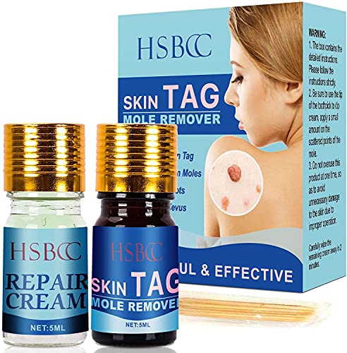 HSBCC Updated Skin Tag Remover & Mole Remover Set，Skin tag removal & Natural Repair Gel, Safe & Effective, Easy to use at home.