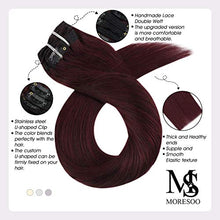 Load image into Gallery viewer, Moresoo Clip in Extensions 20 Inch Real Hair Extensions Clip in Wine Red Extensions Hair Clip ins Double Weft Remy Hair Extensions 120g/7pcs
