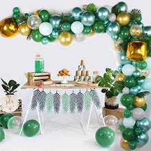 Load image into Gallery viewer, Jungle Safari Theme Party Supplies, 167Pcs Jungle Party Balloon Garland Kit with Palm Leaves, Green Balloons Arch Kit for Kids Boys Girls Birthday Party, Baby Shower, Safari Party Decorations Backdorp
