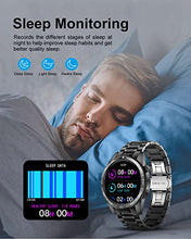 Load image into Gallery viewer, Smart Watch for Men Bluetooth Call Waterproof Fitness Tracker with Smart Reminder Heart Rate Sleep Monitor Stylish Fitness Watch for iOS Android Phones, Stainless Steel
