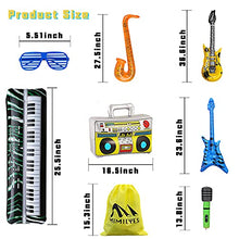 Load image into Gallery viewer, MIMIEYES Inflatable Rock Star Toy Set Inflatables Saxophone Guitar Microphone Inflatable Instruments Party Props with Balloon Pump for Party Decoration Prop Random Color (1-color)
