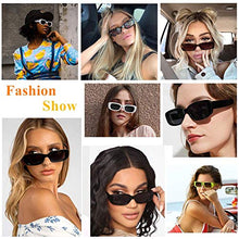 Load image into Gallery viewer, ADEWU Retro Rectangle Sunglasses for Women Men Trendy Square Sunglasses Vintage Glasses with UV400 Protection for Ladies Teen Girls Men (Z-Black)
