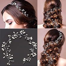 Load image into Gallery viewer, 30 pcs Crystal Flower Hair Pin and 1 Pearl Crystal Headband Bridal Flower Crystal Rhinestone U Shaped Hair Pins Wedding Hair Accessories Pearl Flower Hairpins Accessory Everyday Wear Women Girls
