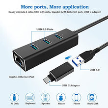 Load image into Gallery viewer, USB 3.0 Splitter, Aluminum USB to Ethernet Adapter with 3 USB Ports and RJ45 Gigabit Network LAN Port, USB Type C Hub to Ethernet for Windows 7/8/10, Linux, Mac, ChromeBook, PC etc
