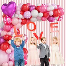 Load image into Gallery viewer, Pink Balloon Arch Kit, Rose Gold Balloon Arch Kit, Pastel Balloon Arch Kit, Pink Balloons and Heart Foil Balloons for Girls Baby Shower Valentine Wedding Birthday Decoration
