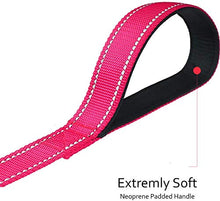 Load image into Gallery viewer, Taglory Reflective Dog Training Lead, Neoprene Padded Handle and Metal Hook, 1.2 m x 2.0 cm Nylon Leash for Small Dogs, Hot Pink
