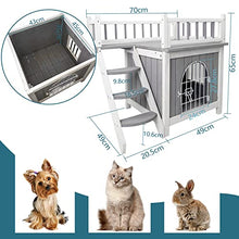 Load image into Gallery viewer, Petsfit Cat House Indoor, Iron Lockable Door Cat Houses for Indoor Cats with Balcony Design,Durable Grey
