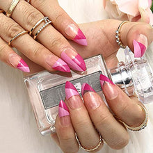 Load image into Gallery viewer, Glossy Oval Press on Nails 24PCS Nude Purple Stiletto Fake Nail Full Cover Artificial Nails Art for Salon Women Girls
