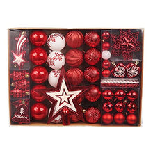 Load image into Gallery viewer, Christmas Tree Decoration Set, 78pcs ROSELEAF Shatterproof Christmas Tree Baubles Decorations Red and White Christmas Ball for Christmas Tree, Wedding Party
