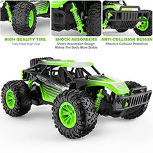 Load image into Gallery viewer, Remote Control Car, GizmoVine 1:14 Scale High Speed Remote Control Car Trucks Vehicle Toys for Boys, 2.4 GHz Off-Road Monster Truck with 2 Rechargeable Batteries, Gifts for Kids and Adults(Green)

